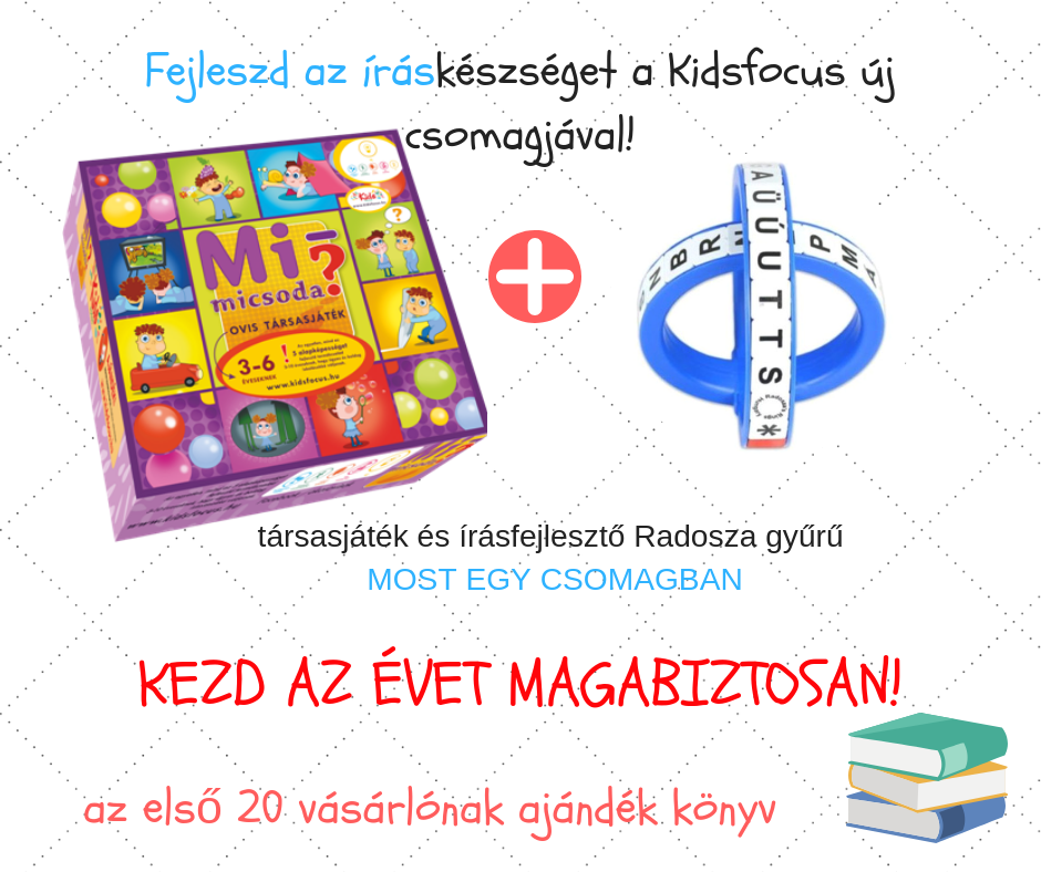 Őszi akciós csomag! Radosza írógyűrű és Mi micsoda társasjáték most egy csomagban, 20% kedvezménnyel! Őszi akciós csomag! Radosza írógyűrű és Mi micsoda társasjáték most egy csomagban, 20% kedvezménnyel!