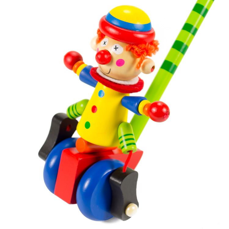 Tologatós bohóc (kék kerékkel) Tologatós bohóc (kék kerékkel)